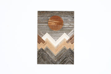 reclaimed wood mountainscape wall art 