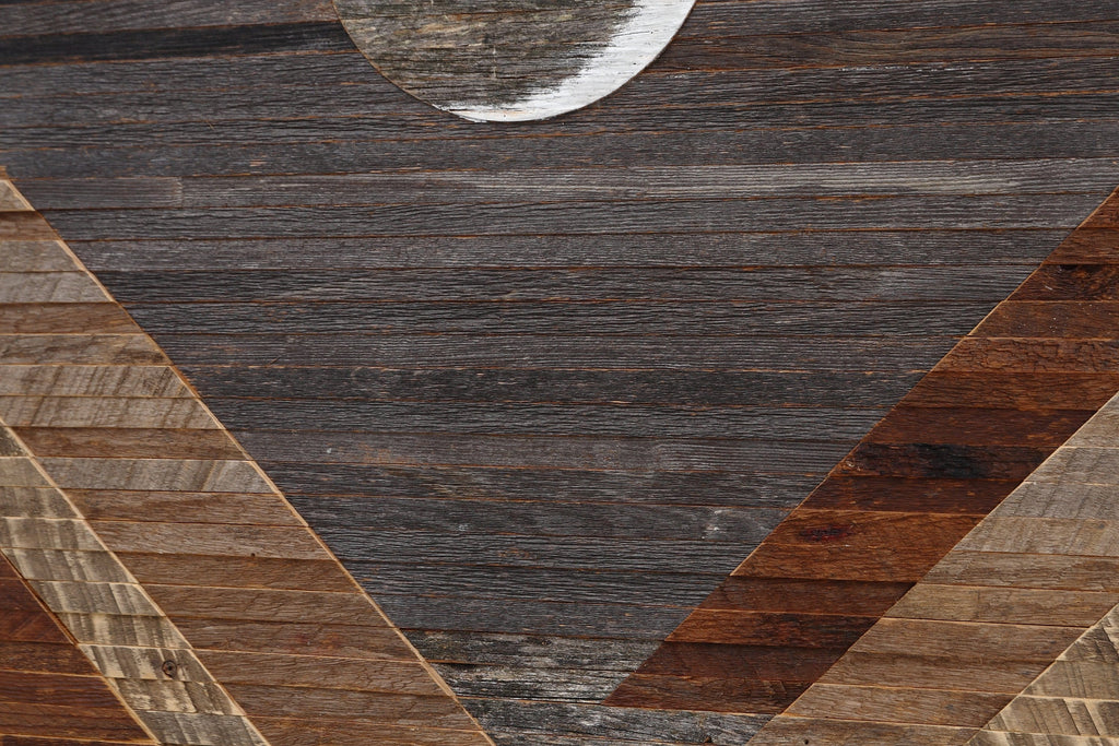 Waxing crescent wood wall art