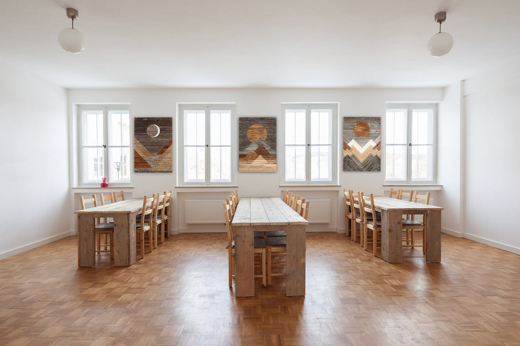 3 piece reclaimed wood wall art