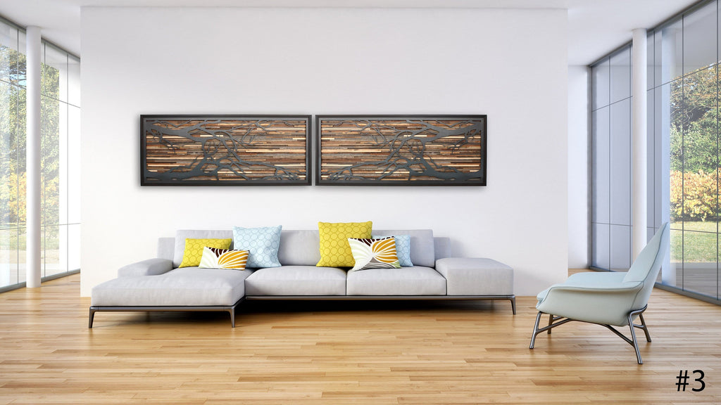 metal tree art, wood wall art