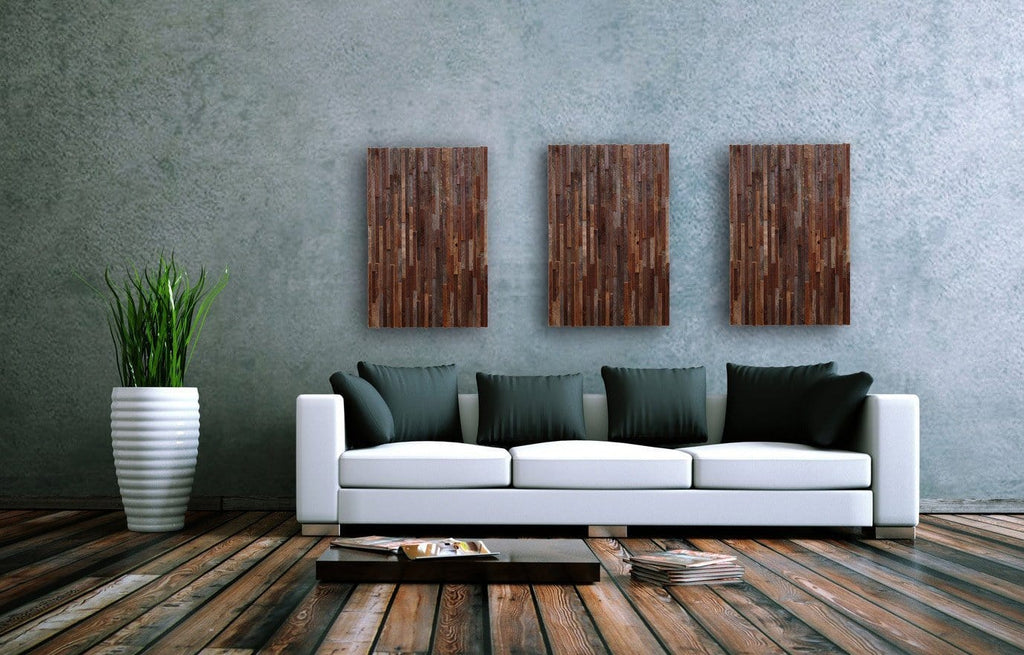 3 piece reclaimed wood wall art 