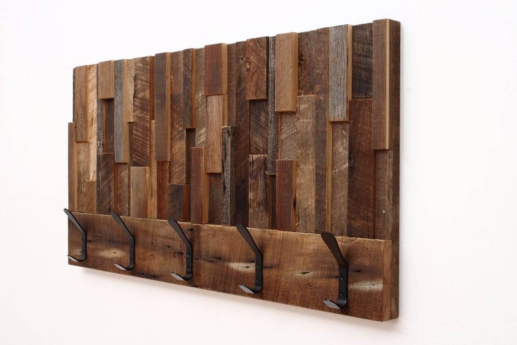 reclaimed wood coat rack