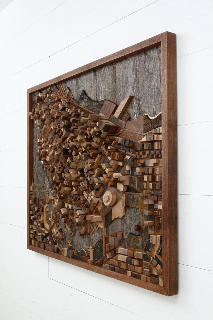 Vancouver Cityscape wood wall art