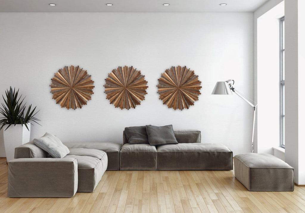 Starburst wood wall art