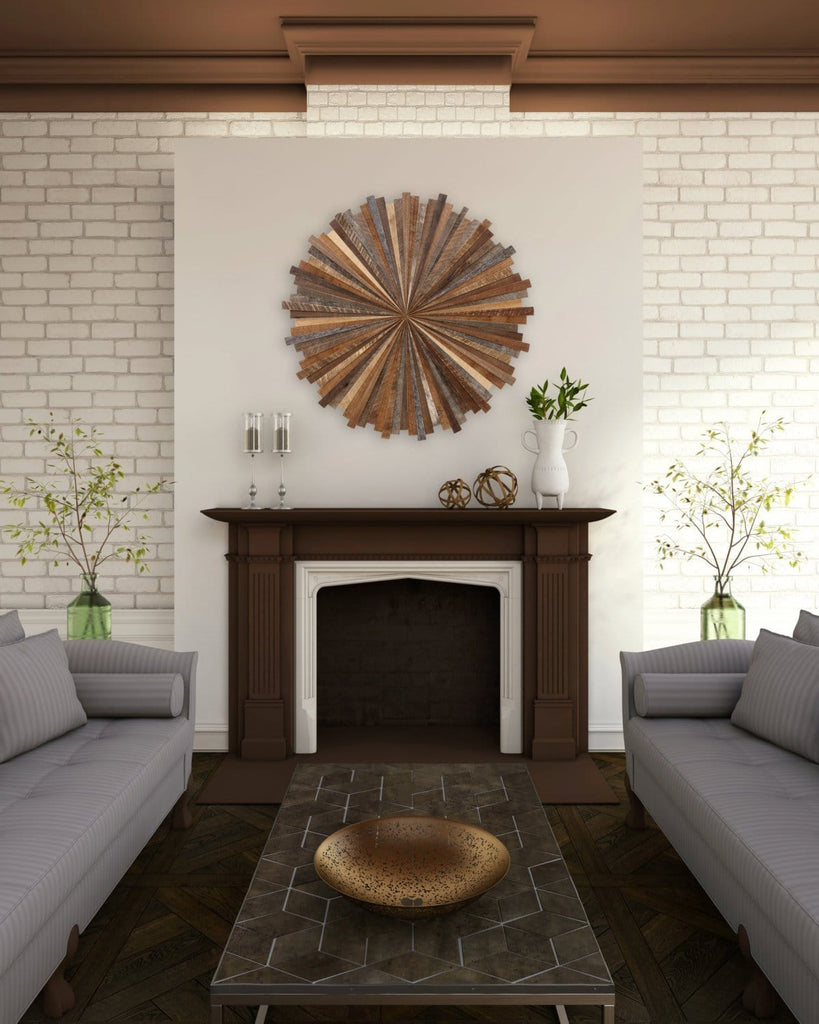 Starburst wood wall art