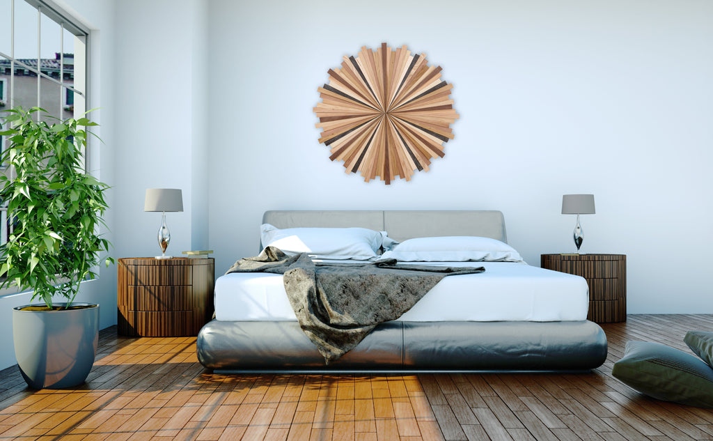 wood starburst wall art