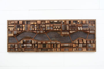 3 dimentional wood cityscape wall art 