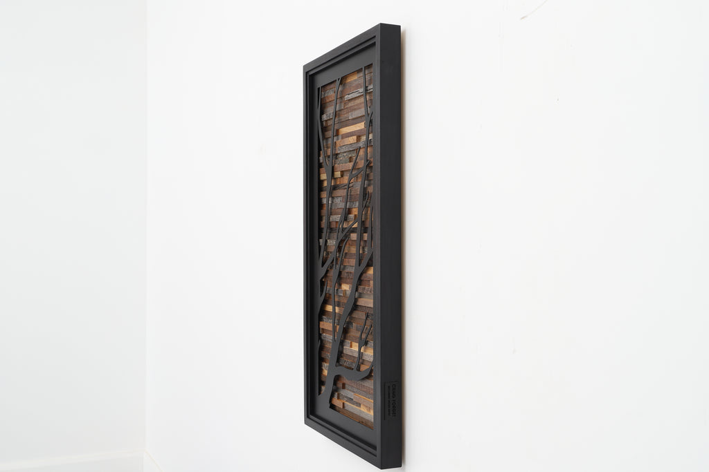 wood & metal tree branch wall sculpture 