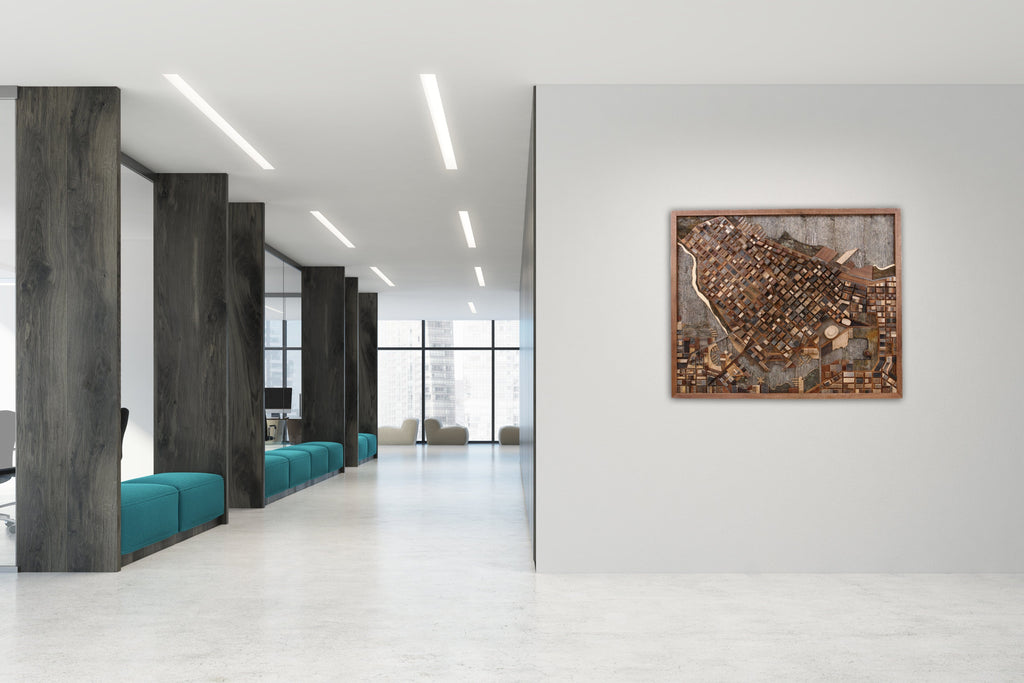 Vancouver Cityscape wood wall art