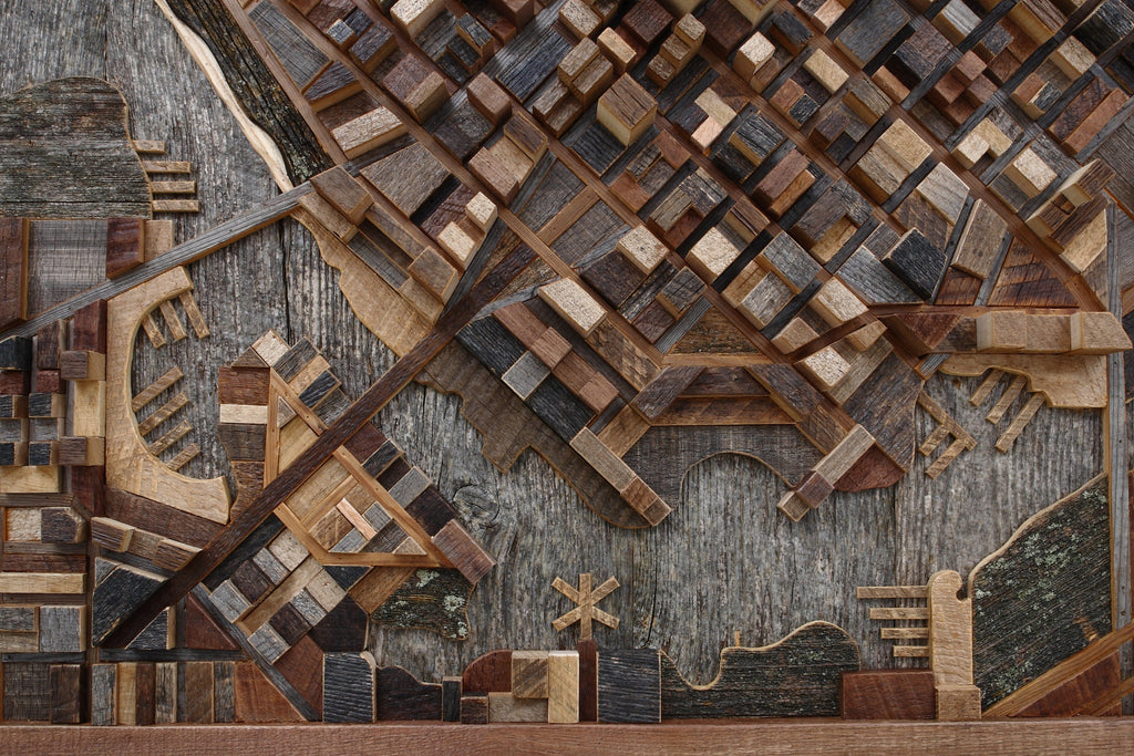 Vancouver Cityscape wood wall art