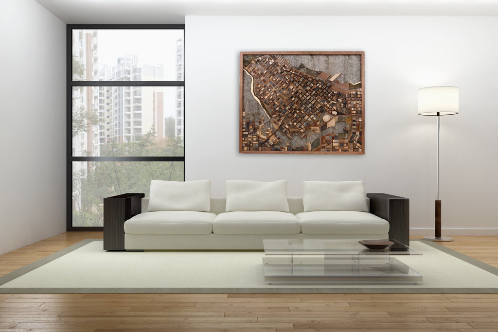 Vancouver Cityscape wood wall art